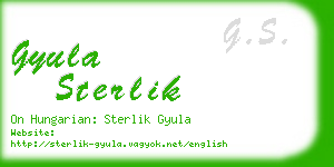 gyula sterlik business card